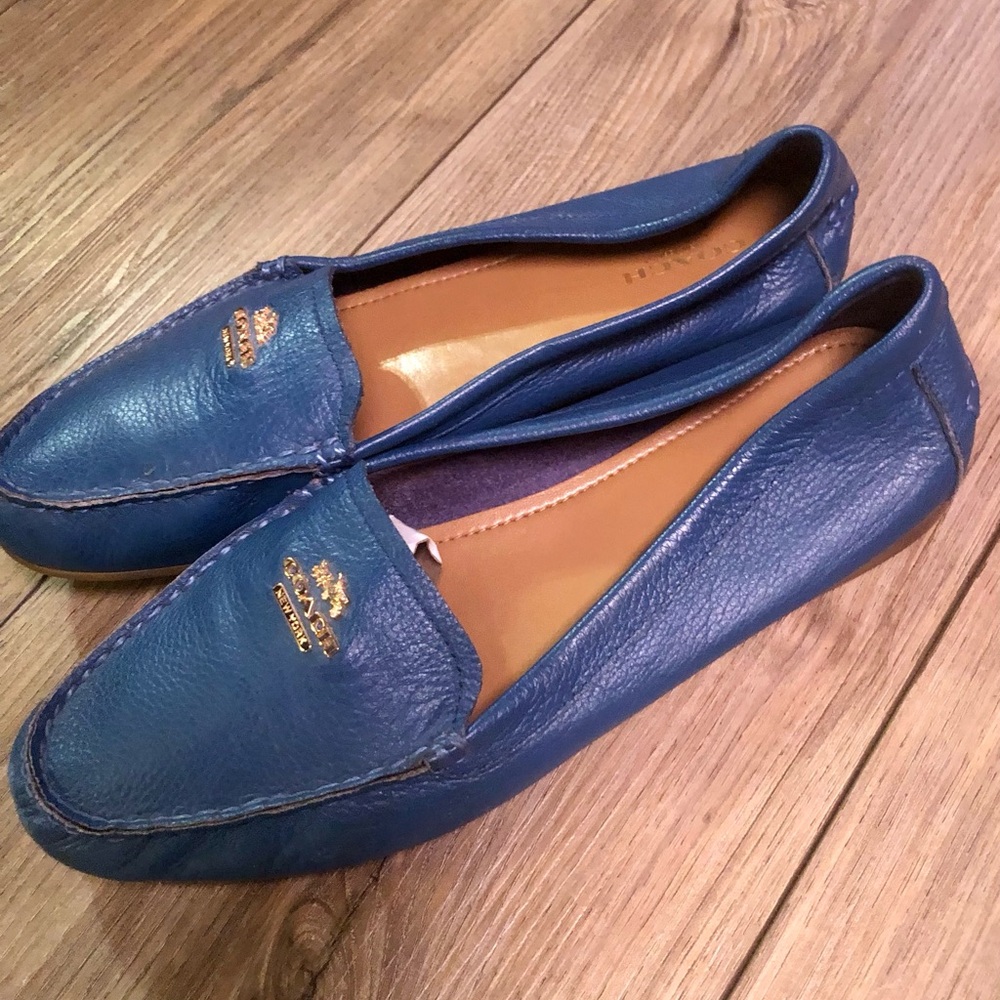 Coach Blue Leather Loafers - Picture 2 of 7